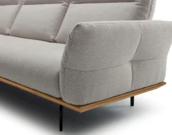 Creation BY ROLF BENZ Ecksofa »CR.460 Designsofa, verstellbare Rückenlehne, hochwertig & bequem« Sockel in Nussbaum, Winkelfüße in Umbragrau, Breite 298 cm