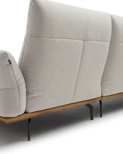 Creation BY ROLF BENZ Ecksofa »CR.460 Designsofa, verstellbare Rückenlehne, hochwertig & bequem« Sockel in Nussbaum, Winkelfüße in Umbragrau, Breite 298 cm