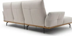 Creation BY ROLF BENZ Ecksofa »CR.460 Designsofa, verstellbare Rückenlehne, hochwertig & bequem« Sockel in Nussbaum, Winkelfüße in Umbragrau, Breite 298 cm