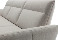 Creation BY ROLF BENZ Ecksofa »CR.460 Designsofa, verstellbare Rückenlehne, hochwertig & bequem« Sockel in Nussbaum, Winkelfüße in Umbragrau, Breite 298 cm