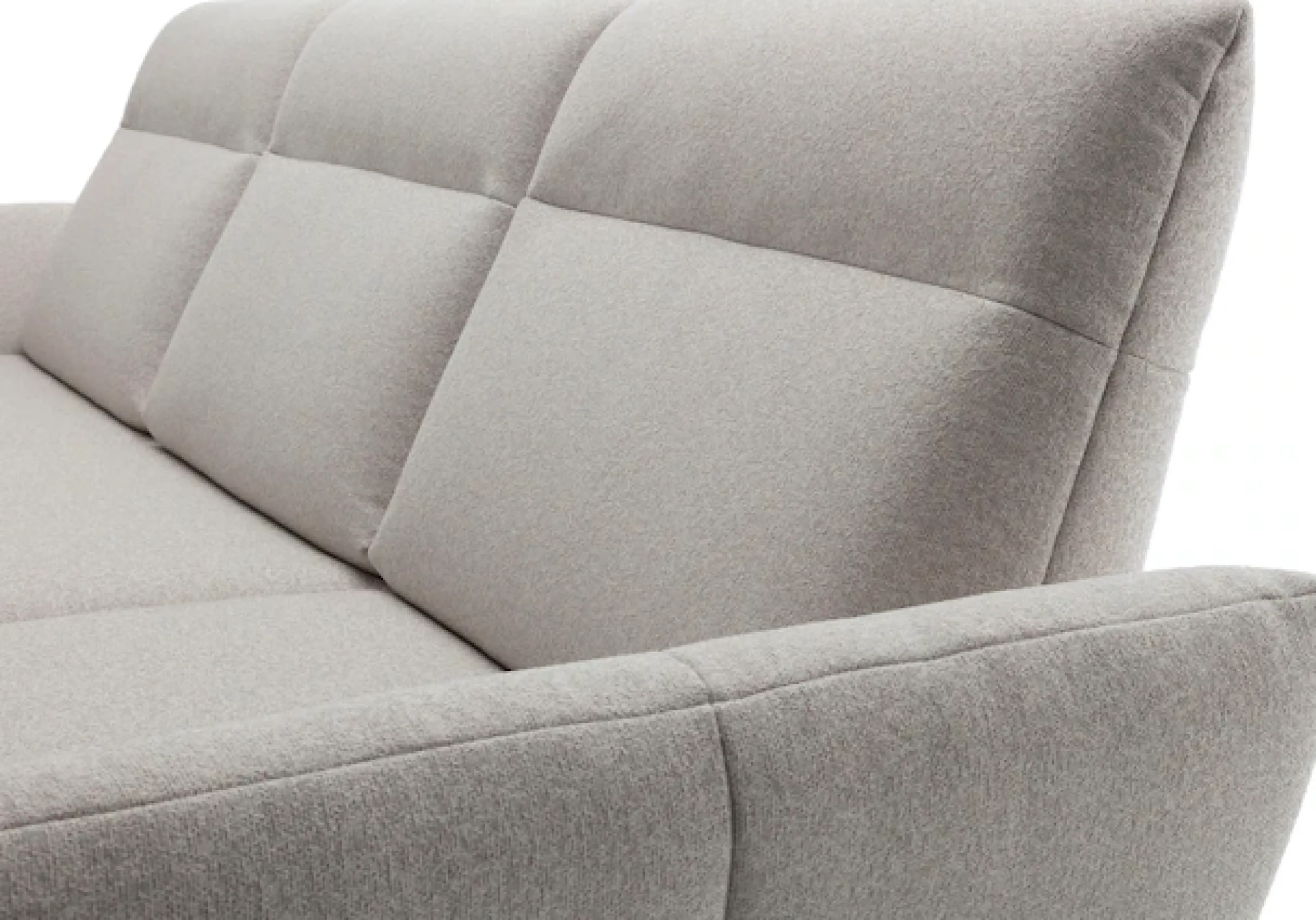 Creation BY ROLF BENZ Ecksofa »CR.460 Designsofa, verstellbare Rückenlehne, hochwertig & bequem« Sockel in Nussbaum, Winkelfüße in Umbragrau, Breite 298 cm