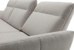 Creation BY ROLF BENZ Ecksofa »CR.460 Designsofa, verstellbare Rückenlehne, hochwertig & bequem« Sockel in Nussbaum, Winkelfüße in Umbragrau, Breite 298 cm