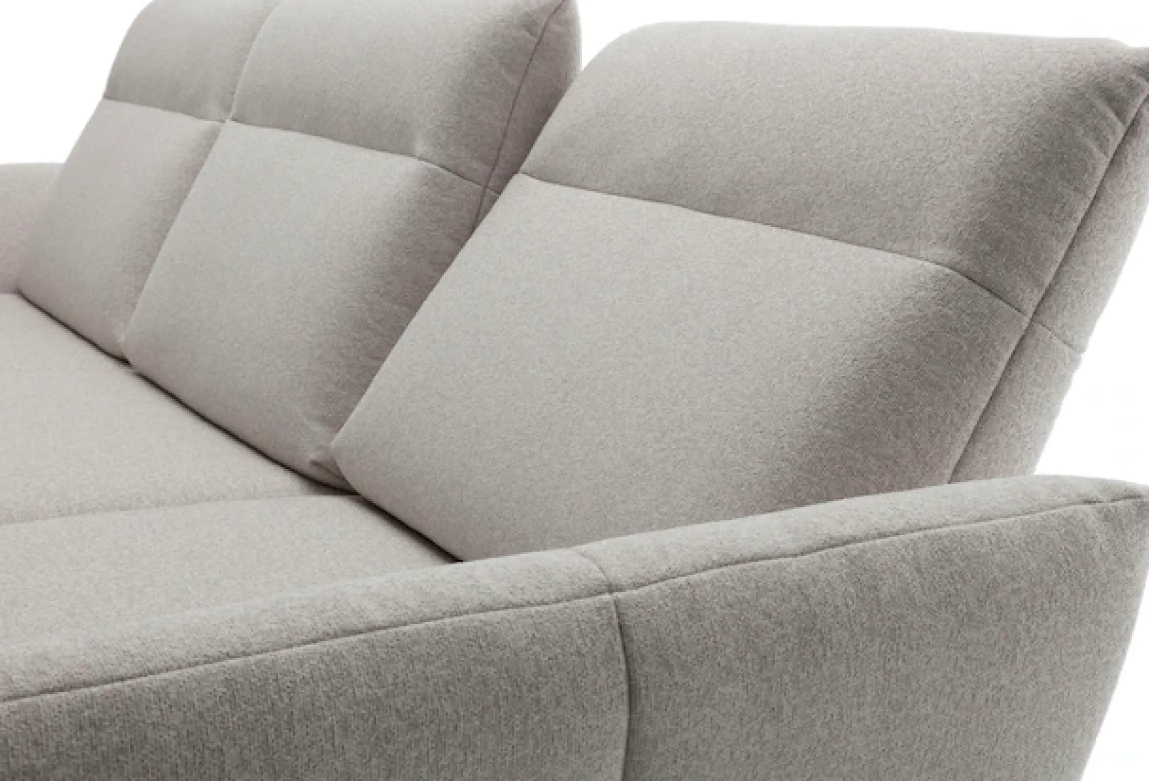 Creation BY ROLF BENZ Ecksofa »CR.460 Designsofa, verstellbare Rückenlehne, hochwertig & bequem« Sockel in Nussbaum, Winkelfüße in Umbragrau, Breite 298 cm