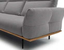 Creation BY ROLF BENZ Ecksofa »CR.460 Designsofa mit erstklassigem Sitzkomfort« Sockel in Nussbaum, Winkelfüße in Umbragrau, Breite 338 cm
