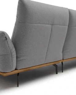 Creation BY ROLF BENZ Ecksofa »CR.460 Designsofa mit erstklassigem Sitzkomfort« Sockel in Nussbaum, Winkelfüße in Umbragrau, Breite 338 cm
