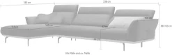 Creation BY ROLF BENZ Ecksofa »CR.460 Designsofa mit erstklassigem Sitzkomfort« Sockel in Nussbaum, Winkelfüße in Umbragrau, Breite 338 cm