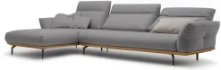 Creation BY ROLF BENZ Ecksofa »CR.460 Designsofa mit erstklassigem Sitzkomfort« Sockel in Nussbaum, Winkelfüße in Umbragrau, Breite 338 cm