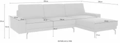 Creation BY ROLF BENZ Ecksofa »CR.450, Designecksofa, Polsterecke, Breite 294cm, L-Form« Armlehne breit und niedrig, Alugussfüße in umbragrau, Breite 294 cm