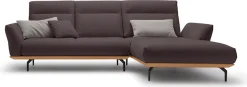 Creation BY ROLF BENZ Ecksofa »CR.460 Designsofa mit verstellbarer Rückenlehne, hochwertig & bequem« Sockel in Eiche, Alugussfüße in umbragrau, Breite 298 cm