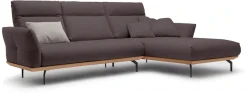 Creation BY ROLF BENZ Ecksofa »CR.460 Designsofa mit verstellbarer Rückenlehne, hochwertig & bequem« Sockel in Eiche, Alugussfüße in umbragrau, Breite 298 cm