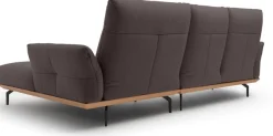 Creation BY ROLF BENZ Ecksofa »CR.460 Designsofa mit verstellbarer Rückenlehne, hochwertig & bequem« Sockel in Eiche, Alugussfüße in umbragrau, Breite 298 cm