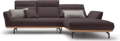 Creation BY ROLF BENZ Ecksofa »CR.460 Designsofa mit verstellbarer Rückenlehne, hochwertig & bequem« Sockel in Eiche, Alugussfüße in umbragrau, Breite 298 cm