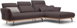 Creation BY ROLF BENZ Ecksofa »CR.460 Designsofa mit verstellbarer Rückenlehne, hochwertig & bequem« Sockel in Eiche, Alugussfüße in umbragrau, Breite 298 cm