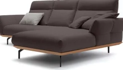 Creation BY ROLF BENZ Ecksofa »CR.460 Designsofa mit verstellbarer Rückenlehne, hochwertig & bequem« Sockel in Eiche, Alugussfüße in umbragrau, Breite 298 cm
