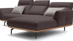 Creation BY ROLF BENZ Ecksofa »CR.460 Designsofa mit verstellbarer Rückenlehne, hochwertig & bequem« Sockel in Eiche, Alugussfüße in umbragrau, Breite 298 cm