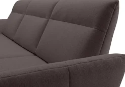 Creation BY ROLF BENZ Ecksofa »CR.460 Designsofa mit verstellbarer Rückenlehne, hochwertig & bequem« Sockel in Eiche, Alugussfüße in umbragrau, Breite 298 cm