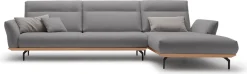 Creation BY ROLF BENZ Ecksofa »CR.460, Design-Sofa der Extraklasse, verstellbare Rückenlehne, L-Form« Sockel in Eiche, Winkelfüße in Umbragrau, Breite 338 cm