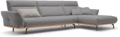Creation BY ROLF BENZ Ecksofa »CR.460, Design-Sofa der Extraklasse, verstellbare Rückenlehne, L-Form« Sockel in Eiche, Winkelfüße in Umbragrau, Breite 338 cm