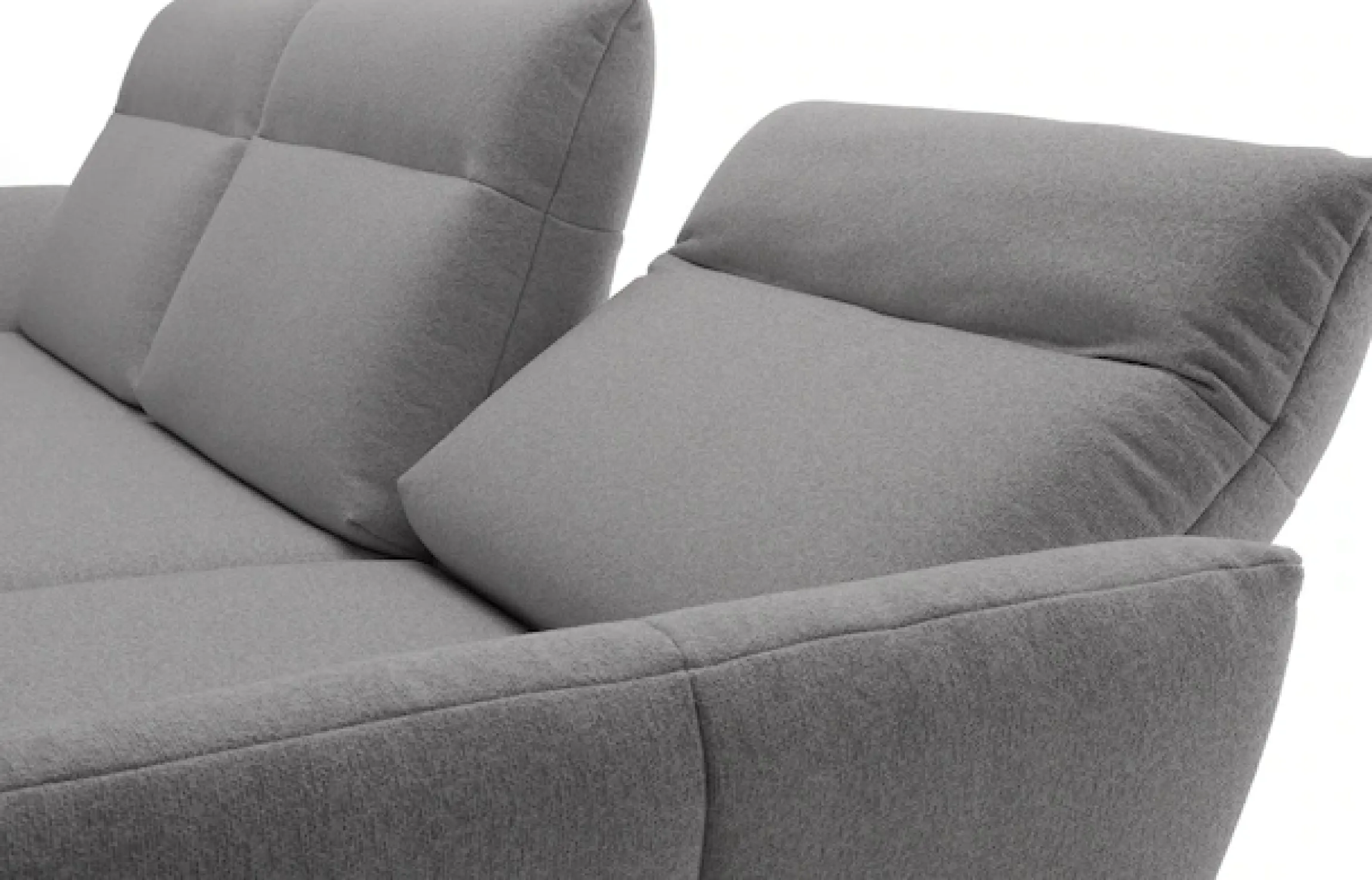 Creation BY ROLF BENZ Ecksofa »CR.460, Design-Sofa der Extraklasse, verstellbare Rückenlehne, L-Form« Sockel in Eiche, Winkelfüße in Umbragrau, Breite 338 cm
