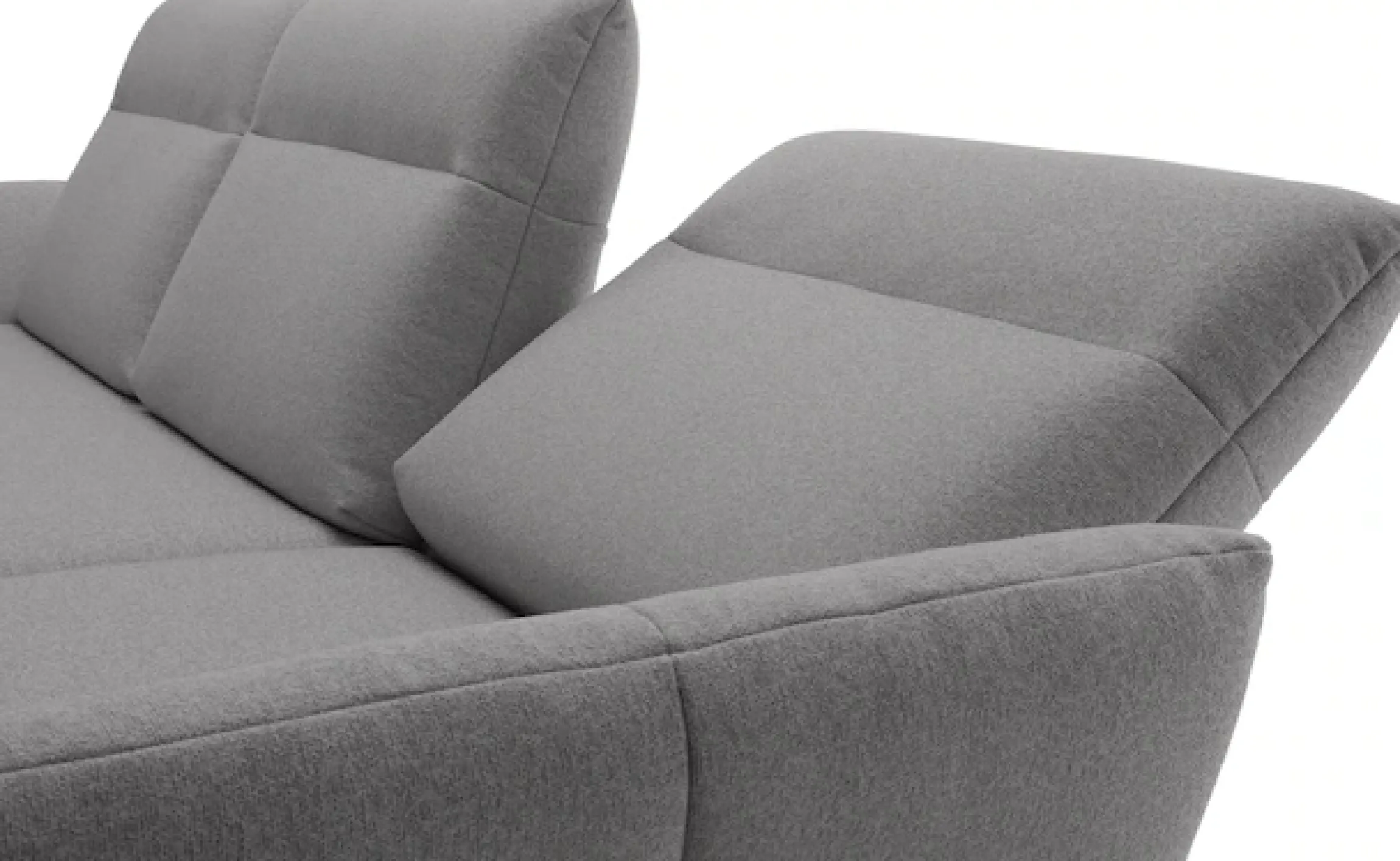 Creation BY ROLF BENZ Ecksofa »CR.460, Design-Sofa der Extraklasse, verstellbare Rückenlehne, L-Form« Sockel in Eiche, Winkelfüße in Umbragrau, Breite 338 cm