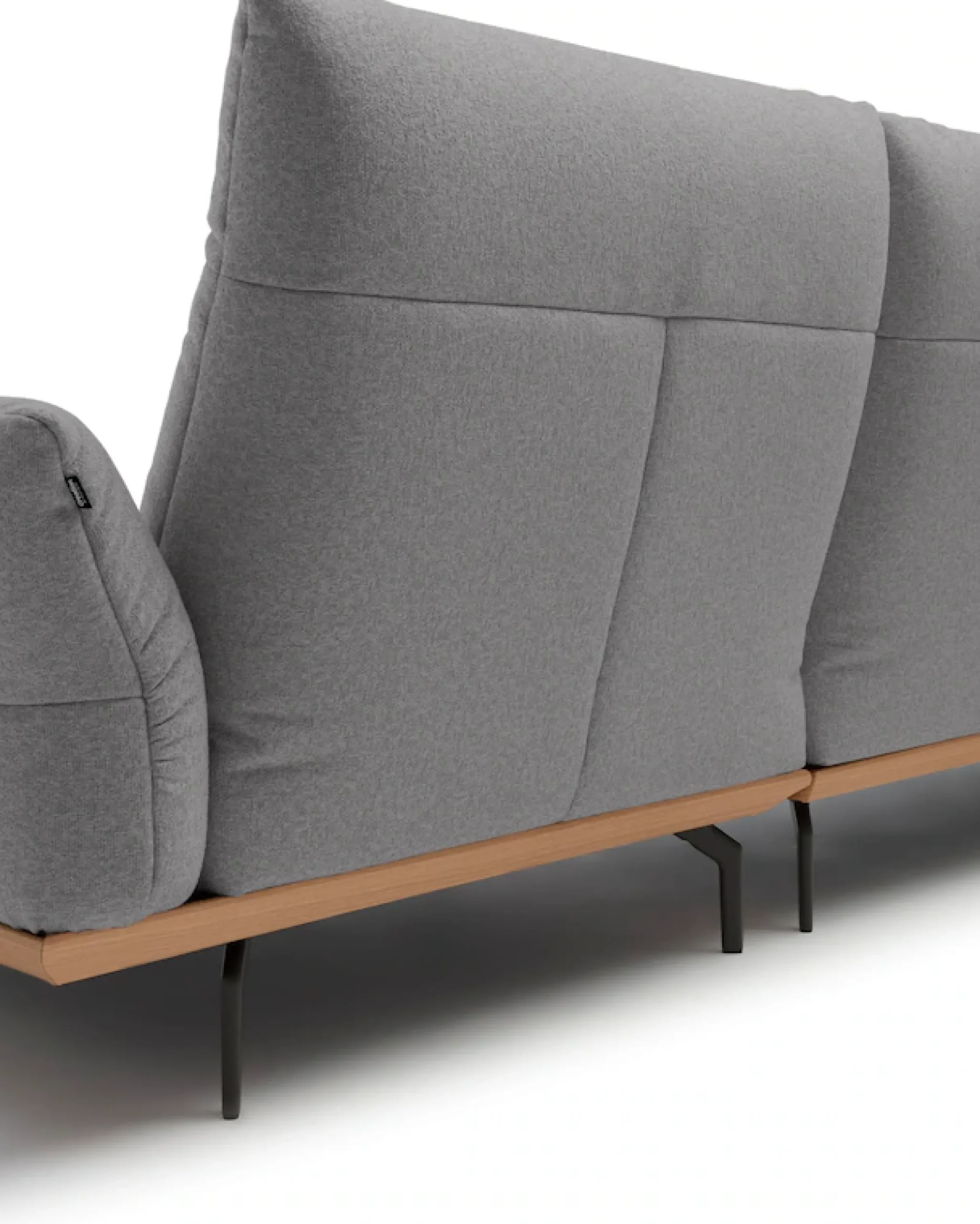 Creation BY ROLF BENZ Ecksofa »CR.460, Design-Sofa der Extraklasse, verstellbare Rückenlehne, L-Form« Sockel in Eiche, Winkelfüße in Umbragrau, Breite 338 cm