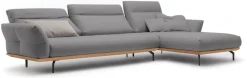 Creation BY ROLF BENZ Ecksofa »CR.460, Design-Sofa der Extraklasse, verstellbare Rückenlehne, L-Form« Sockel in Eiche, Winkelfüße in Umbragrau, Breite 338 cm