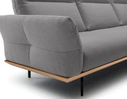 Creation BY ROLF BENZ Ecksofa »CR.460, Design-Sofa der Extraklasse, verstellbare Rückenlehne, L-Form« Sockel in Eiche, Winkelfüße in Umbragrau, Breite 338 cm