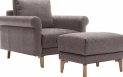 Creation BY ROLF BENZ Sessel »CR.450, Designsessel, Loungesessel« modern Landhaus, mit tollem Sitzkomfort,Breite 88 cm, Fuß Nussbaum