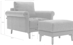 Creation BY ROLF BENZ Sessel »CR.450, Designsessel, Loungesessel« modern Landhaus, mit tollem Sitzkomfort,Breite 88 cm, Fuß Nussbaum