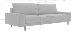 Creation BY ROLF BENZ 3-Sitzer »CR.450, Designsofa, Loungesofa« Armlehne breit niedrig, Alugussfüße in umbragrau, Breite 220 cm