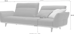 Creation BY ROLF BENZ 4-Sitzer »CR.460 Designsofa, erstklassiger Sitzkomfort, verst. Rückenlehne« Sockel in Eiche, Füße Eiche natur, Breite 248 cm