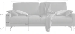 Creation BY ROLF BENZ 3-Sitzer »CR.450, Designsofa, Loungesofa« Armlehne niedrig, Fuß chromfarben glänzend, Breite 204 cm