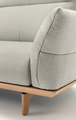 Creation BY ROLF BENZ 3-Sitzer »CR.460, Designsofa mit verstellbarer Rückenlehne, extra bequem,« Sockel in Eiche, Füße Eiche natur, Breite 208 cm