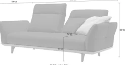 Creation BY ROLF BENZ 3-Sitzer »CR.460, Designsofa mit verstellbarer Rückenlehne, extra bequem,« Sockel in Eiche, Füße Eiche natur, Breite 208 cm
