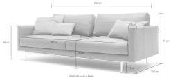 Creation BY ROLF BENZ 3-Sitzer »CR.414, Designsofa, edles Sofa, Loungesofa, Ledersofa, klares Design« aus Leder oder Chenille, erstklassiger Sitzkomfort, legere Polsterung