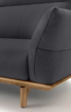 Creation BY ROLF BENZ 4-Sitzer »CR.460 mit verstellbarer Rückenlehne, Designsofa, bequem« Sockel in Nussbaum, Füße Nussbaum, Breite 248 cm