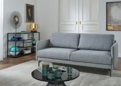 Creation BY ROLF BENZ 3-Sitzer »CR.450, Designsofa, edles Sofa, Loungesofa, Ledersofa, klares Design« Armlehne sehr schmal, Breite 190 cm, Alugussfuß Umbragrau