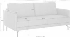 Creation BY ROLF BENZ 3-Sitzer »CR.450, Designsofa, edles Sofa, Loungesofa, Ledersofa, klares Design« Armlehne sehr schmal, Breite 190 cm, Alugussfuß Umbragrau
