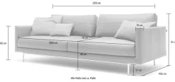 Creation BY ROLF BENZ 3,5-Sitzer »CR.414, Designsofa, edles Sofa, Loungesofa, Ledersofa, klares Design« aus Leder oder Chenille, erstklassiger Sitzkomfort, legere Polsterung