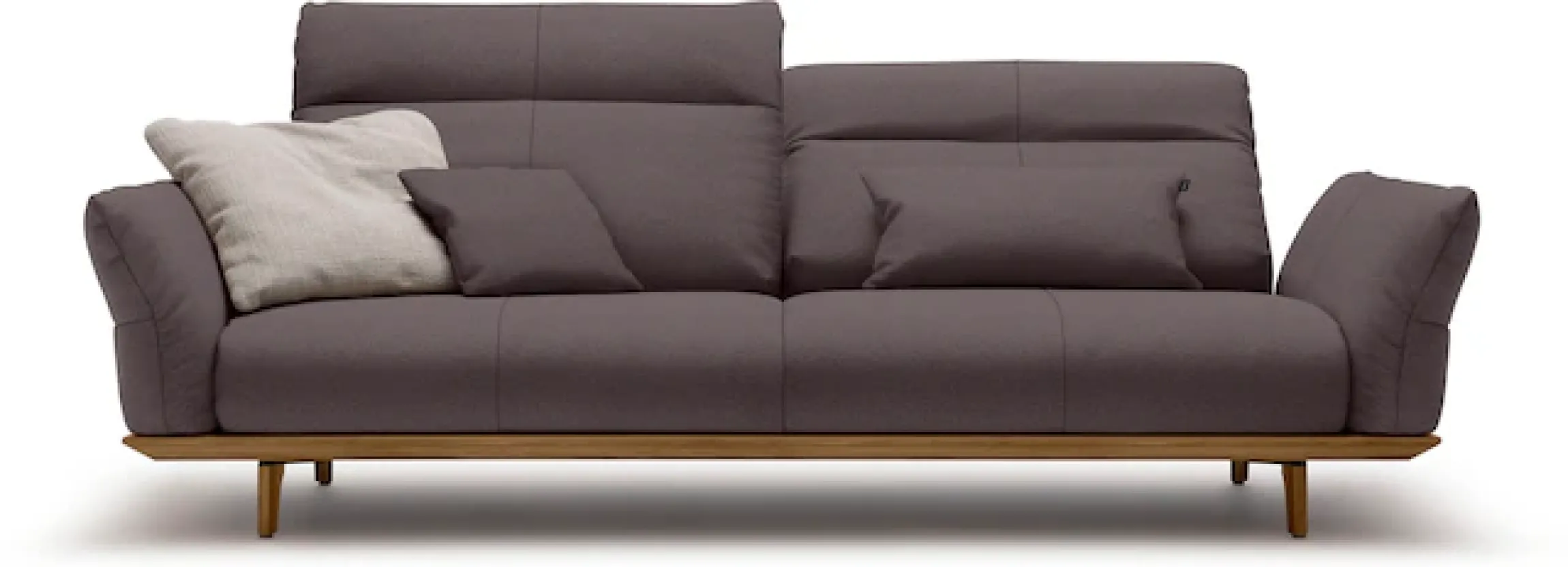 Creation BY ROLF BENZ 3,5-Sitzer »CR.460 Designsofa, erstklassiger Sitzkomfort, verstellb. Rückenlehne« Sockel und Füße in Nussbaum, Breite 228 cm