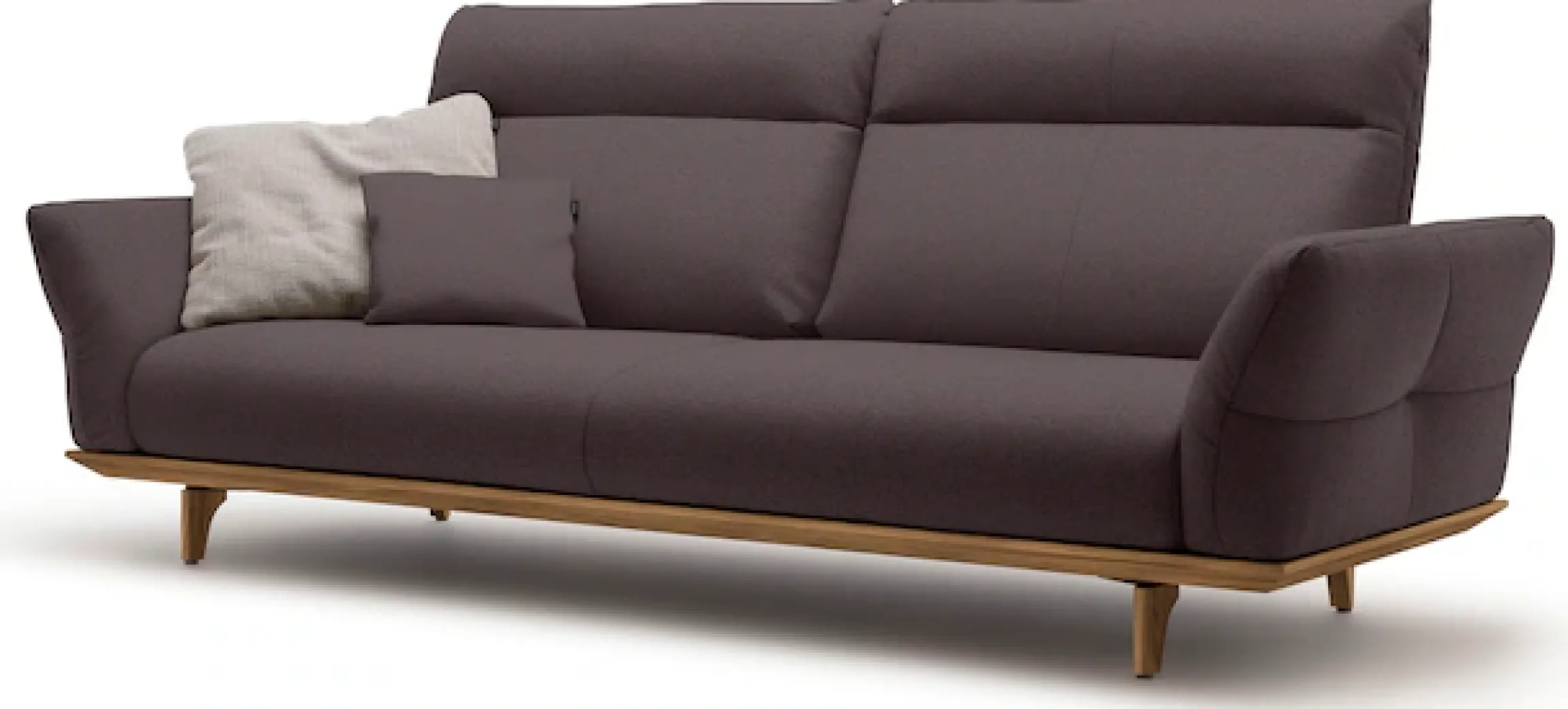 Creation BY ROLF BENZ 3,5-Sitzer »CR.460 Designsofa, erstklassiger Sitzkomfort, verstellb. Rückenlehne« Sockel und Füße in Nussbaum, Breite 228 cm