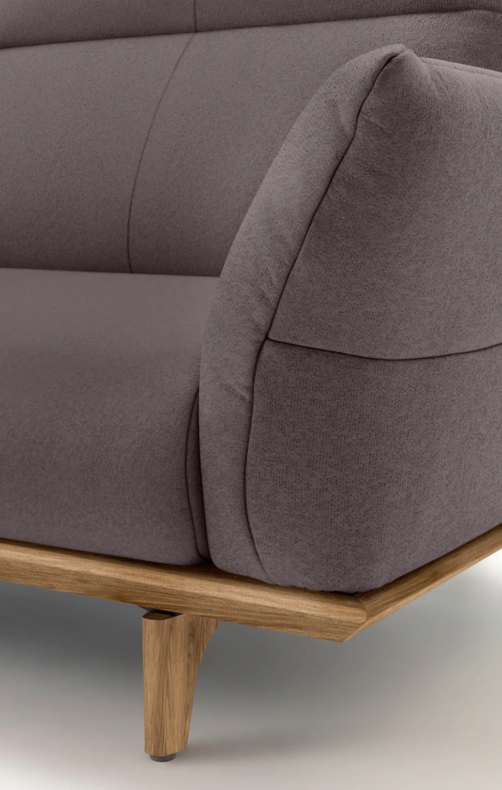 Creation BY ROLF BENZ 3,5-Sitzer »CR.460 Designsofa, erstklassiger Sitzkomfort, verstellb. Rückenlehne« Sockel und Füße in Nussbaum, Breite 228 cm