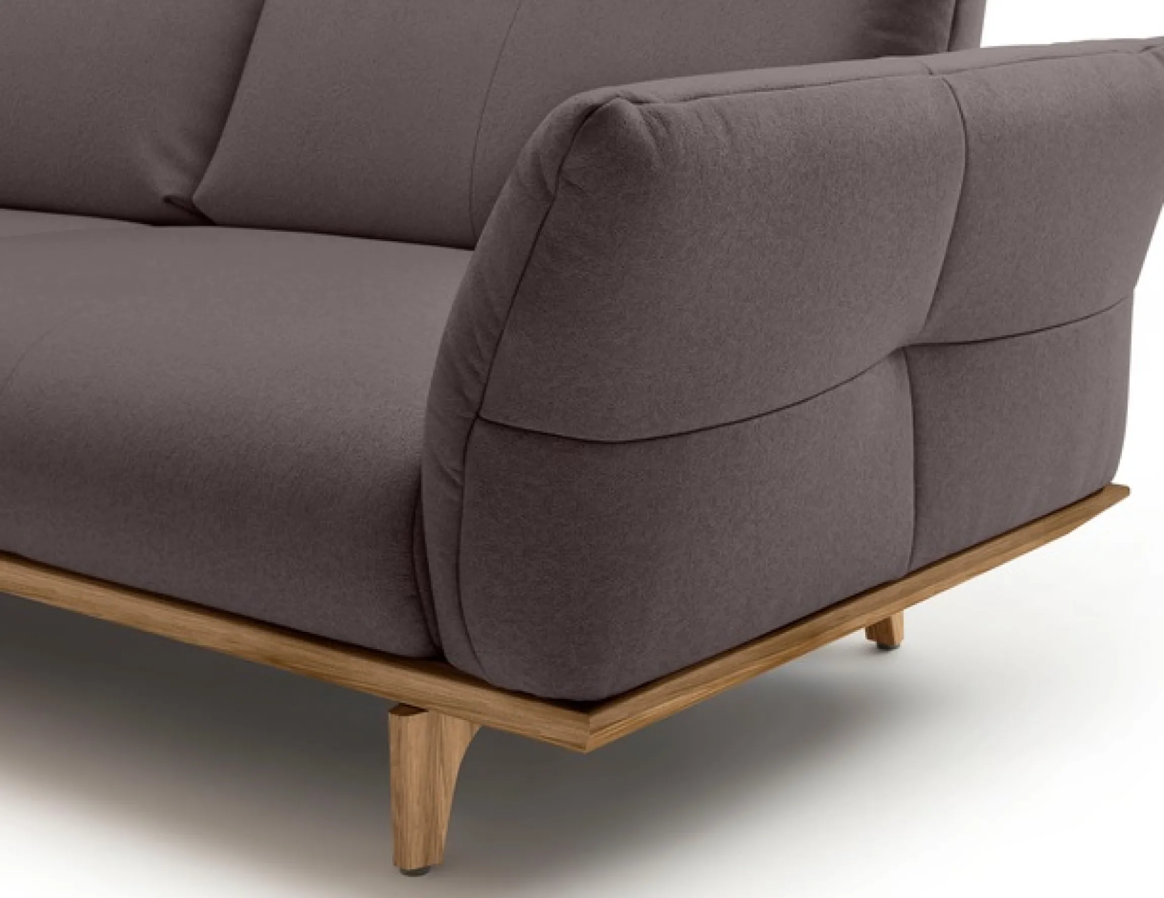 Creation BY ROLF BENZ 3,5-Sitzer »CR.460 Designsofa, erstklassiger Sitzkomfort, verstellb. Rückenlehne« Sockel und Füße in Nussbaum, Breite 228 cm