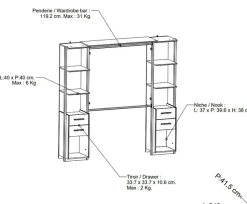 Demeyere GROUP Kleiderschrank »MOON Schrank Organizer« Schrank organizer mit Aufbewahrungsflächen