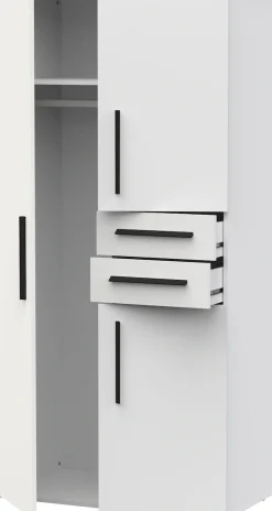 Demeyere GROUP Kleiderschrank »VERSATIL – mit Schubladen in Komforthöhe & Metall-Kleiderstangen« B/H/ T ca. 90x190cmx50cm,viel Stauraum, robuste Spanplatte, pflegeleicht, Made in EU