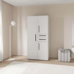 Demeyere GROUP Kleiderschrank »VERSATIL – mit Schubladen in Komforthöhe & Metall-Kleiderstangen« B/H/ T ca. 90x190cmx50cm,viel Stauraum, robuste Spanplatte, pflegeleicht, Made in EU