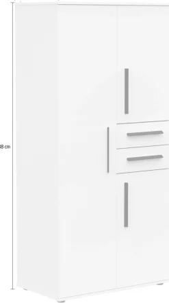 Demeyere GROUP Kleiderschrank »VERSATIL – mit Schubladen in Komforthöhe & Metall-Kleiderstangen« B/H/ T ca. 90x190cmx50cm,viel Stauraum, robuste Spanplatte, pflegeleicht, Made in EU