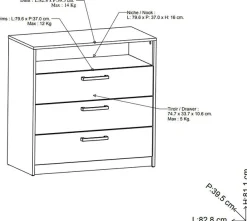 Demeyere GROUP Kombikommode »Watson« Schubkatenkommode 3 Schubladen 1 Niche