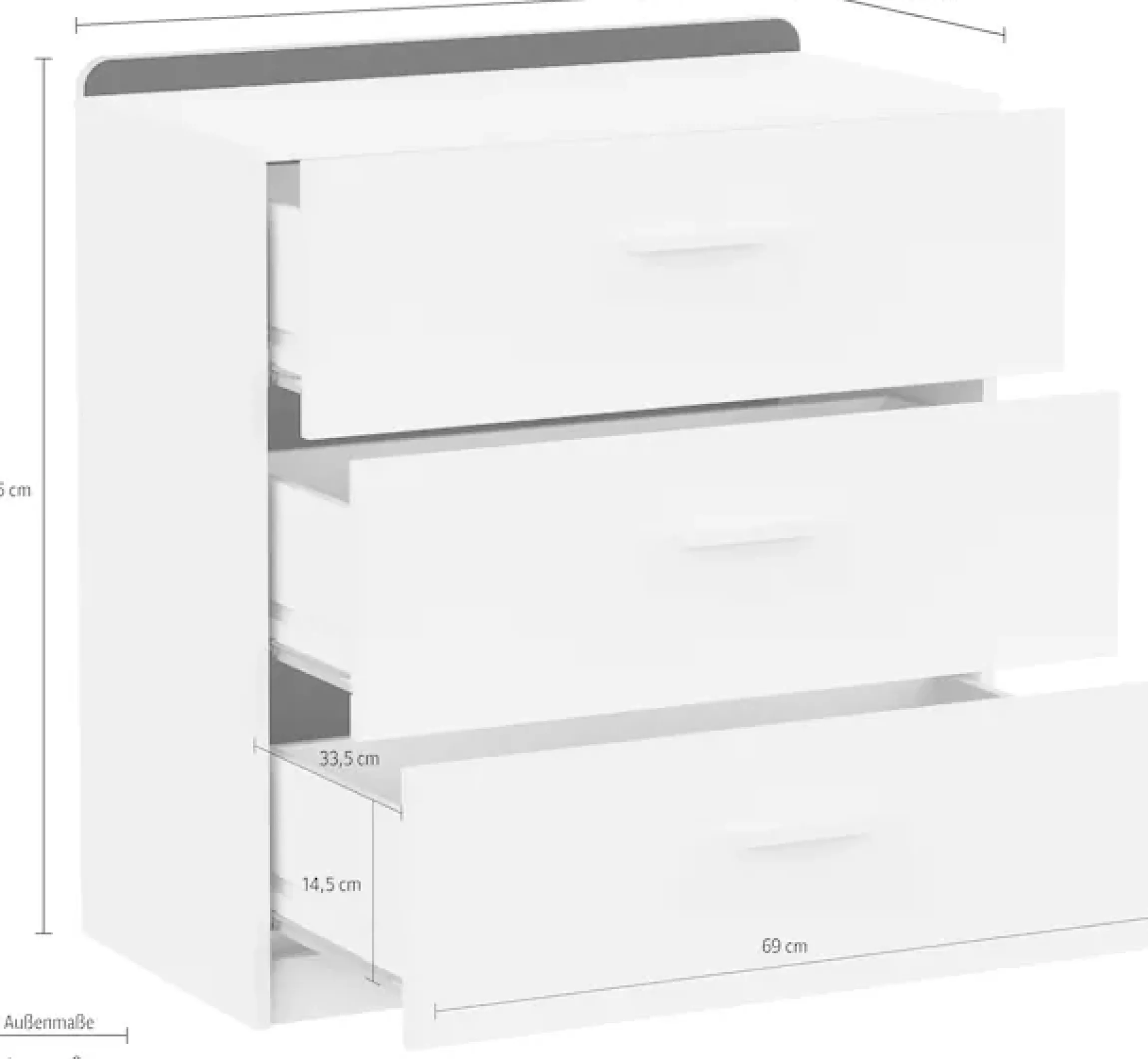 Demeyere GROUP Kommode »REVERSO Kommode mit 3 Schubladen« Kommode mit Stauraum für allerlei Dinge