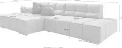 designwerk Ecksofa »Temple, Designsofa trifft hohen Sitzkomfort, L-Form« mit Sitztiefenverstellung